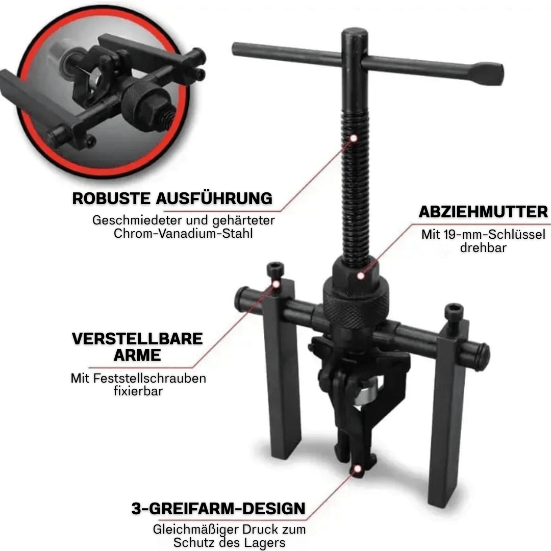 TriGrip Pro – Innenlager Abzieher mit 3 Greifarmen