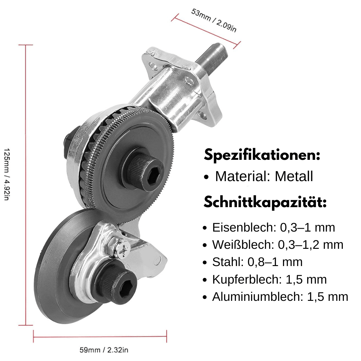 Elektrischer Blechschneider für Bohrmaschinen