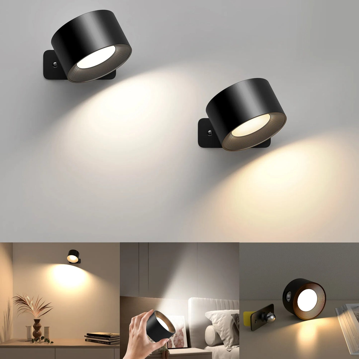 LED-Wandleuchte Bettkopfteil 360°