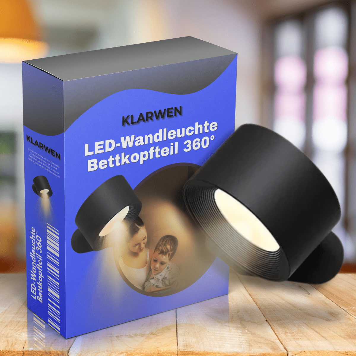 LED-Wandleuchte Bettkopfteil 360°