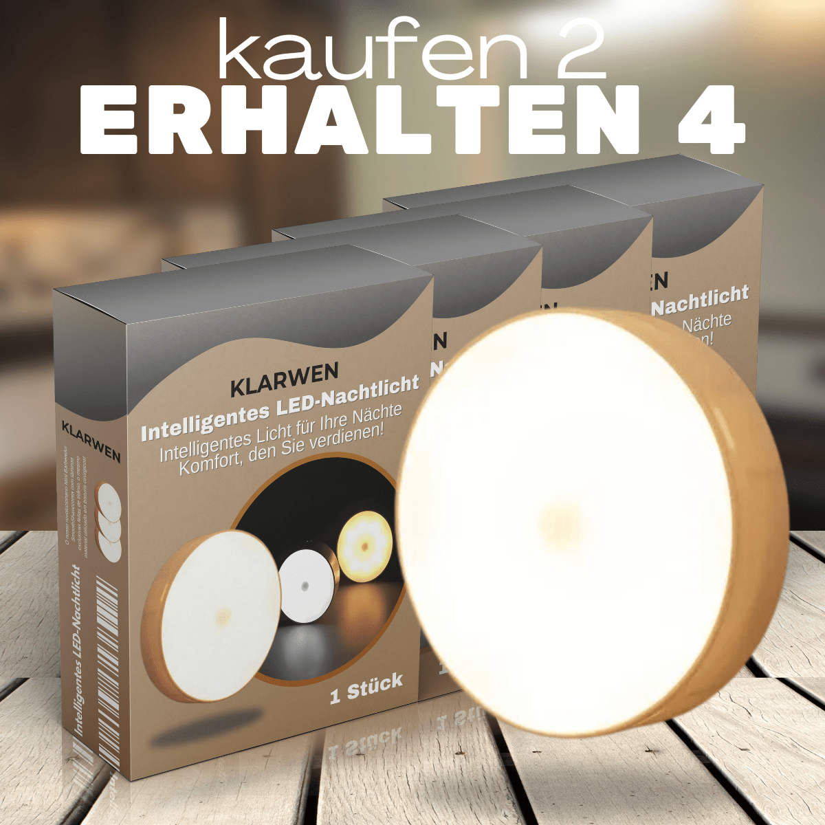 Intelligentes LED-Nachtlicht - Kaufen Sie 2, Erhalten Sie 4