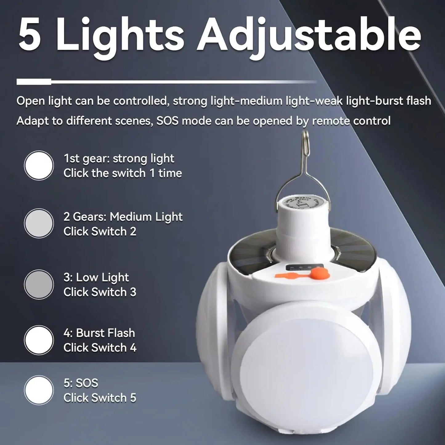 Faltbare 2-in-1 Solarlampe FOLDGLAZE