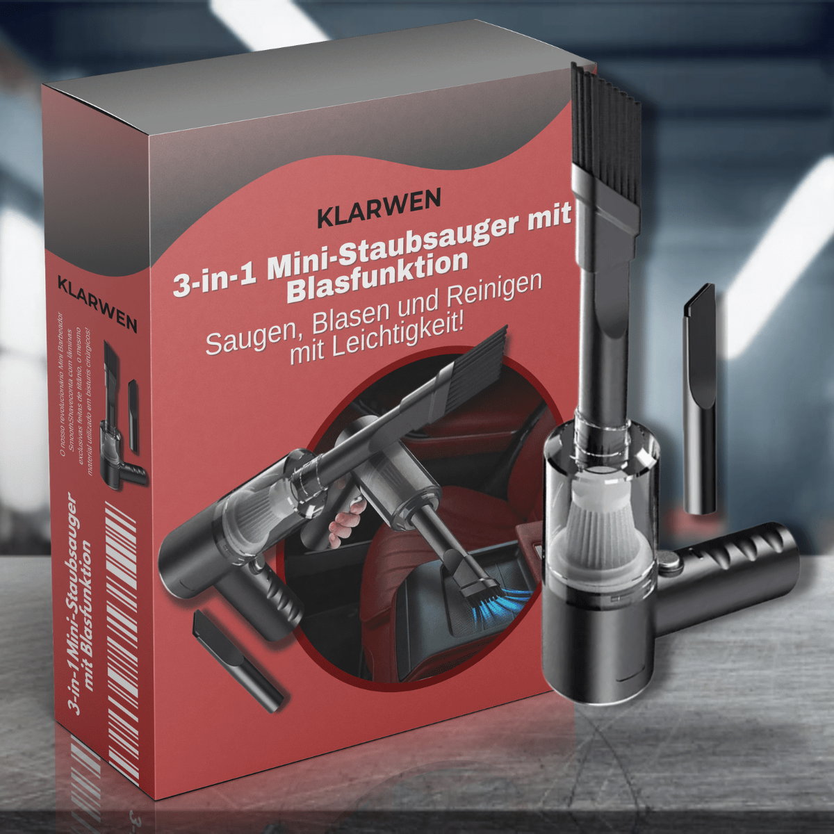 3-in-1 Mini-Staubsauger mit Blasfunktion