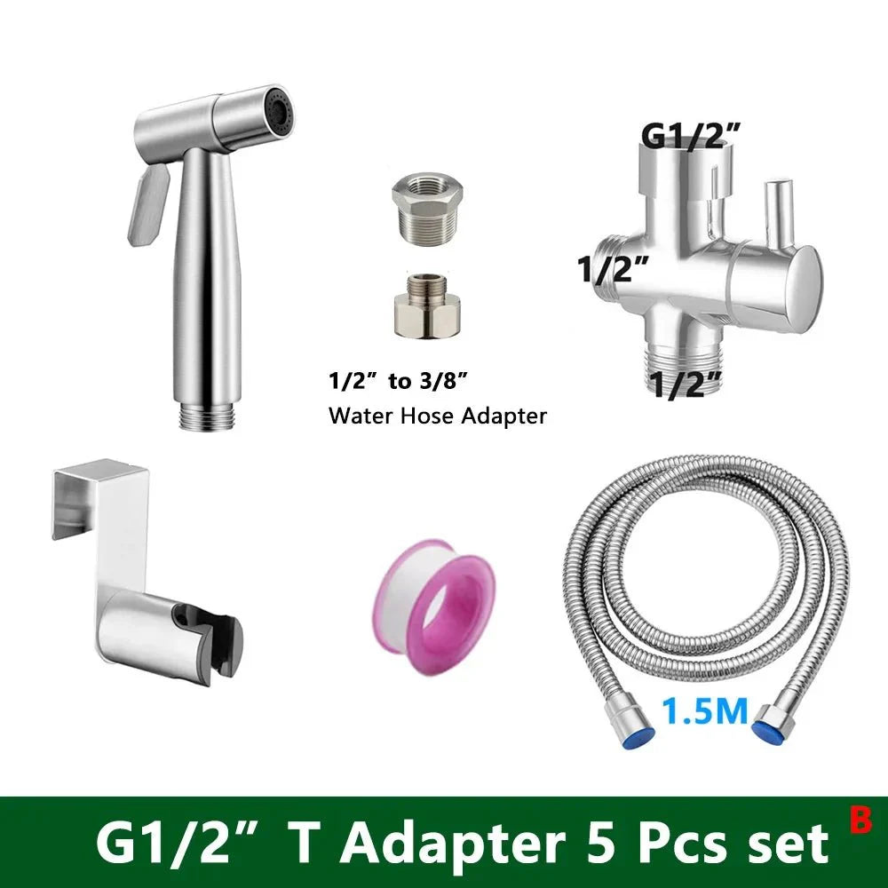 CleanJet™ – Hand-Bidet Sprühkopf-Set mit Schlauch & T-Adapter