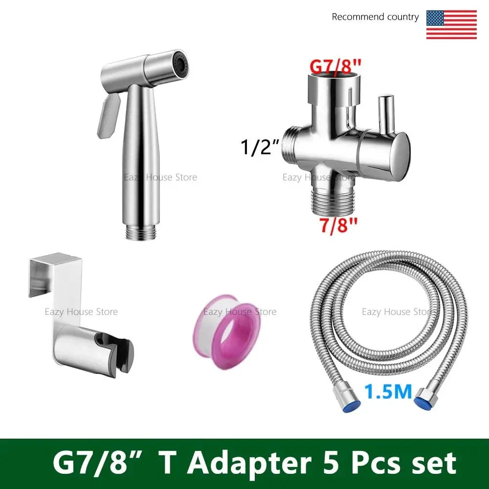 CleanJet™ – Hand-Bidet Sprühkopf-Set mit Schlauch & T-Adapter